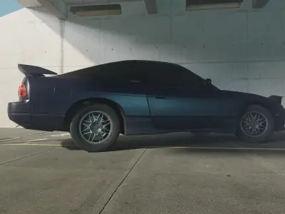 Nissan180SX Low-poly 3D model