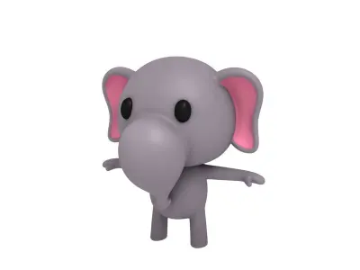 Rigged Elephant 3D model