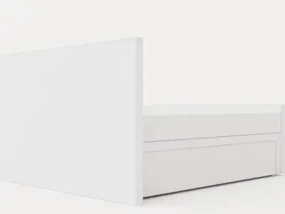Franco Continental Bed 180x200 Led Lighting White Art Low-poly 3D model
