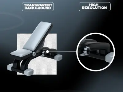 Stylized Gym and Fitness Set 3D model