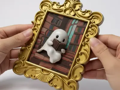 3D Halloween Frame Ghost Reader 3D print model