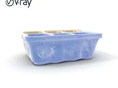 Floral Ceramic Muffin Tray Model Pack Low-poly 3D model