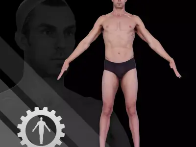 Male Scan - Dan 026 High Poly A-pose  3D model