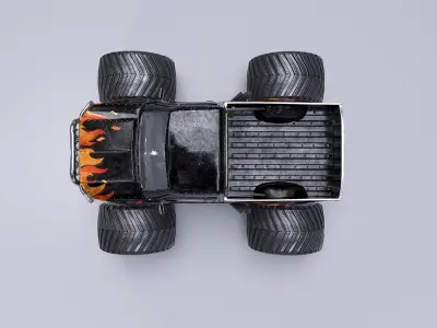 Monster Truck Full Rig Unity and Unreal Engine 4 Low-poly 3D model