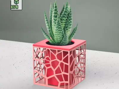 Voronoi Floral Vase - Decorative Voronoi Pot 3D print model