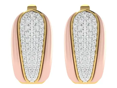 Solitaire Women Drop Earring 3dm STL OBJ FBX Render Details 3D print model 4