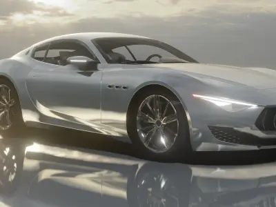 Maserati Alfieri- Photorealistic Low-poly 3D model