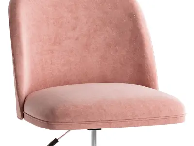 Rh ALESSA velvet desk Chair - antiqud brass 3D model