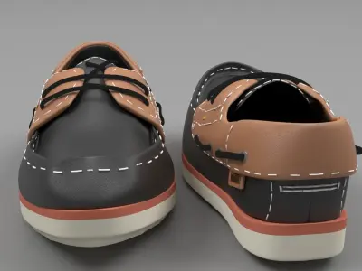 HITZ Mens Black Leather Lace Up Shoes 3D model