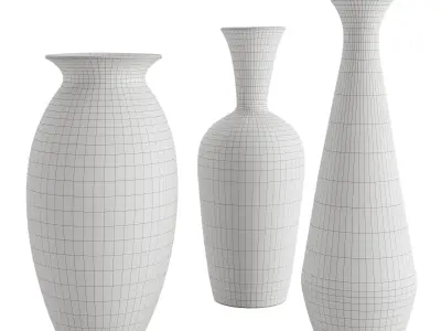 Glazed Ceramic Floor Vases 3D model