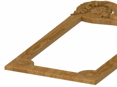 Carved picture frame STL 3D model 8