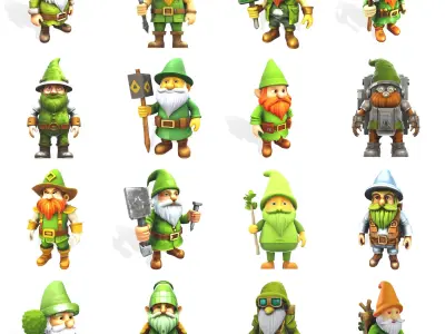 Garden Gnome Character Collection - Premium 3D Print-Ready 3D print model