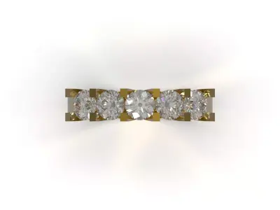 Elegant 5-Stone Diamond Ring Design jr00342 3D print model