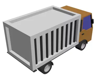 Low Poly Game Ready Truck Low-poly 3D model