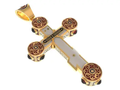 Luxury orthodox cross pendant 3D print model