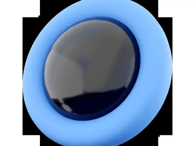 3d Modern black round-shaped engine starts button icon 3D model
