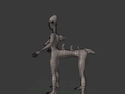 Humanoid Four Legged Creature Alien  Ralph  BASE MESH Free 3D model