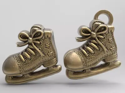 Skate shoe christmas cookie decor  3D print model