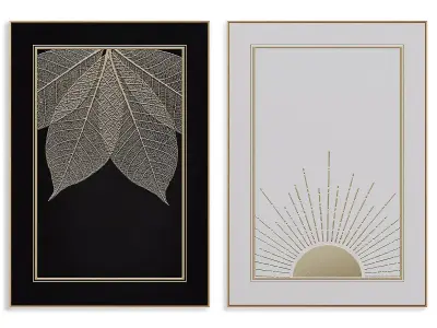 Abstract Painting Frame set 3D model 86
