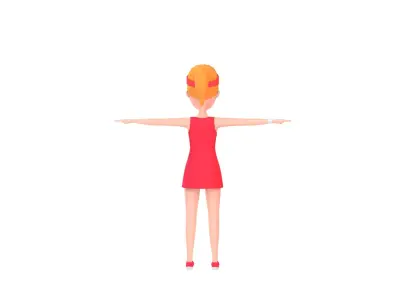 CartoonGirl018 Tennis Player 3D model