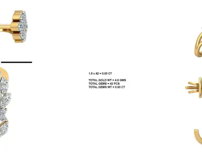 set of luxury earrings 3D print model