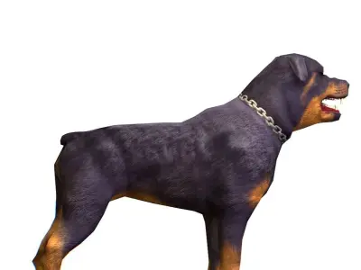 LowPoly Monster Black Mastiff Dog Low-poly 3D model