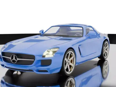 Mercedes-Benz SLS AMG C 197- High Poly 3D Model Blender 3D model