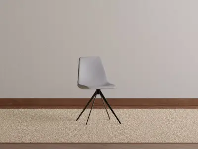 Petite Grey Swivel Dining Chair 3D model