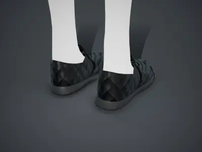 Black Leather Shoes Style 2 Low-poly 3D model