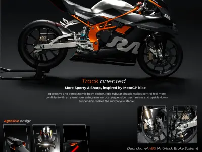 SRA e-SB Electric Sportbike 3D model