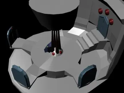 Centerpiece of a game with doors that lead to phases Low-poly 3D model