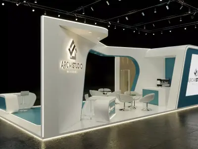 Exhibition booth design 3D model 12m x 6m 3D model