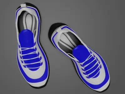White and blue sneakers 3D model