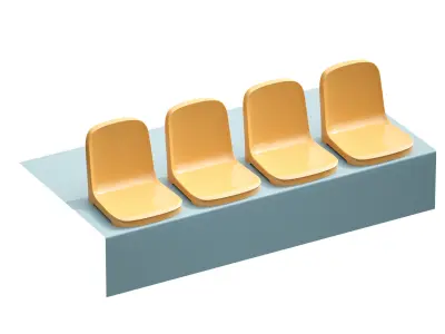 Plastic Chairs Seat Chairs for Stadium 3D model