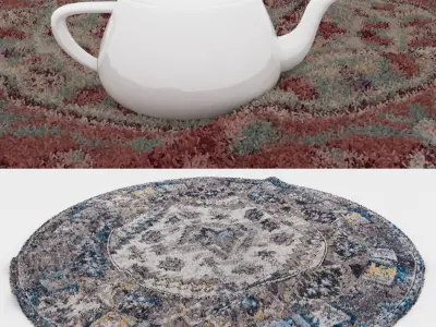Round Rug Set 74 3D model