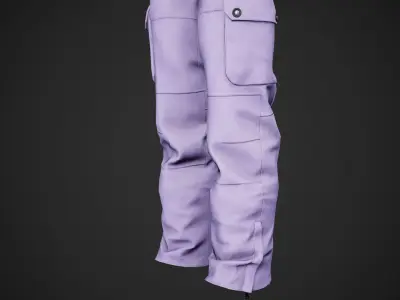 Light Violet Snowboard Pants Style 2 Low-poly 3D model