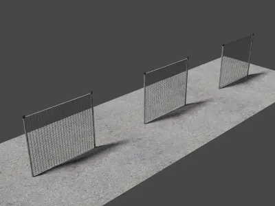 Metal Fences Low-poly 3D model
