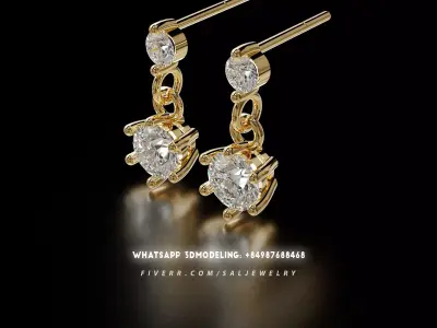 Hanging earrings Free 3D print model