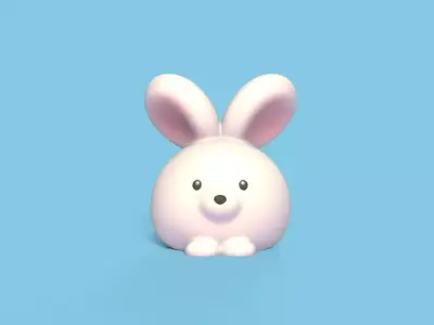 Cute Round Bunny 3D print model
