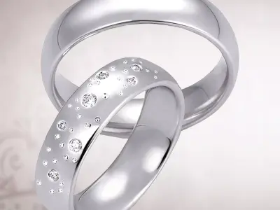 Wedding rings 198 3D print model