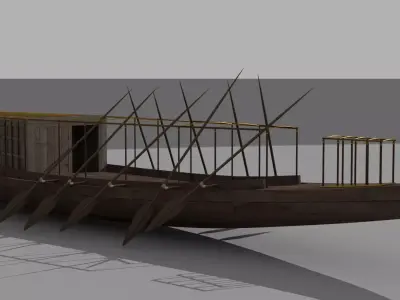 Ancient Egyptian Pharaonic sun boat 3D model