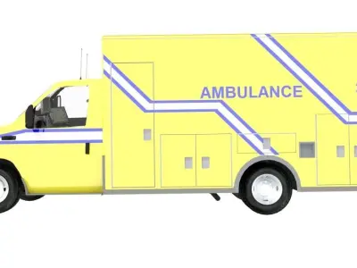 Quebec Ambulance Free low-poly 3D model