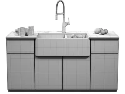 Kitchen Island Rivanna Ikon Low-poly 3D model