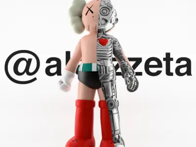 Kaws Astroboy Rise Mecha Core Textured Low-poly 3D model