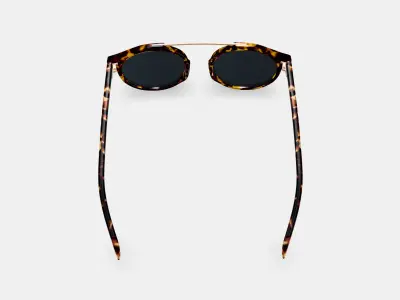 Cooper Sunglasses in Black Oak Tortoise with Polished Gold 3D model