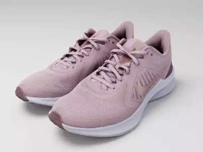 Pair of running womans shoes Nike pink sneakers sport  3D model