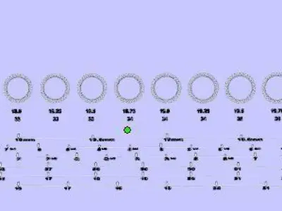 Eternity diamond rings 2i0  2i5  3i0 mm gems set 3D Model Pack