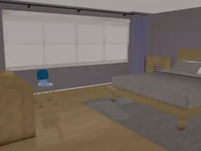 Home bedroom Free low-poly 3D model
