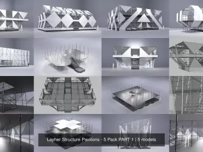 Layher Structure Pavilions - 5 Pack PART 1 3D Model Collection
