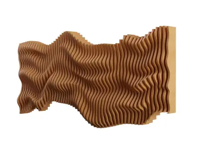 Parametric Wavy Wooden Wall Decor - 01 -CNC files for cutting 3D model